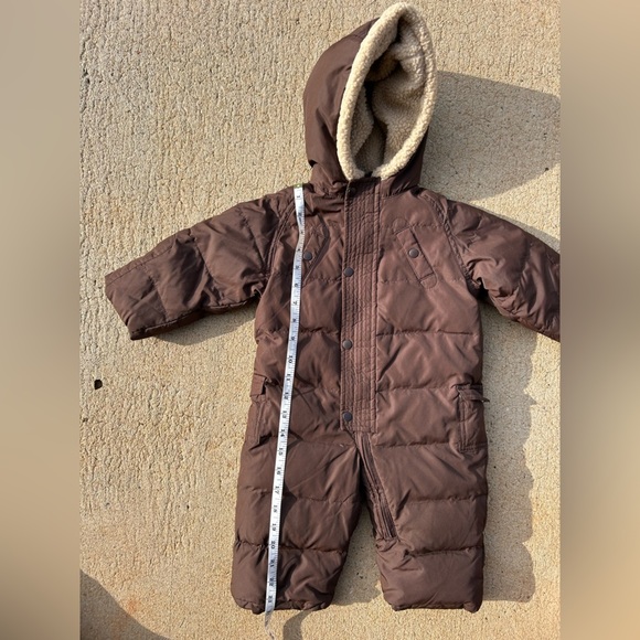 GAP Baby Snowsuit Size 6-12 Months Brown Warmth Fall Winter - Picture 3 of 9